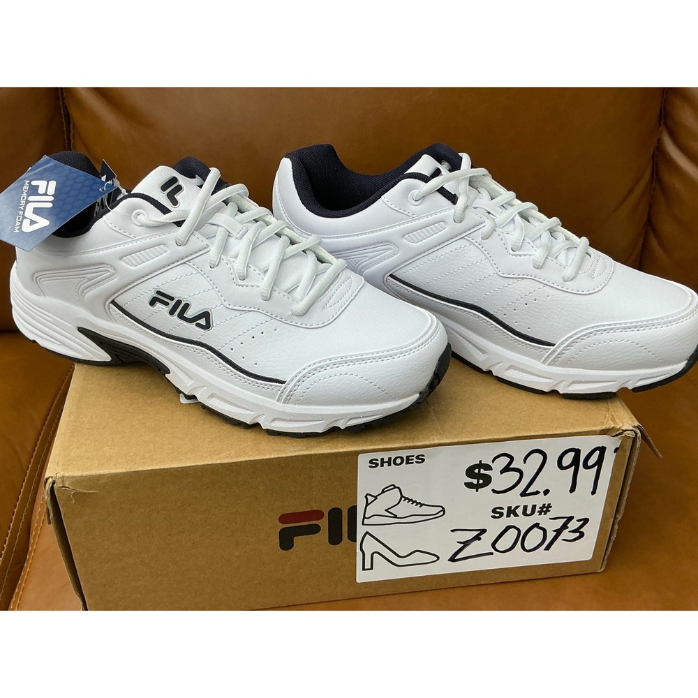 Fila Memory Sportland Sneakers Mens Size 9 White New Wide 4E Training Shoes - Picture 10 of 10